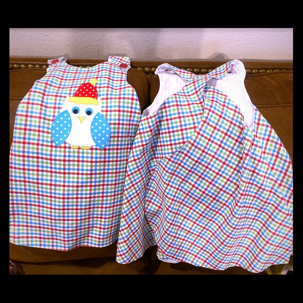 Christmas Kelly’s Kids Owl Dress• TWINS•